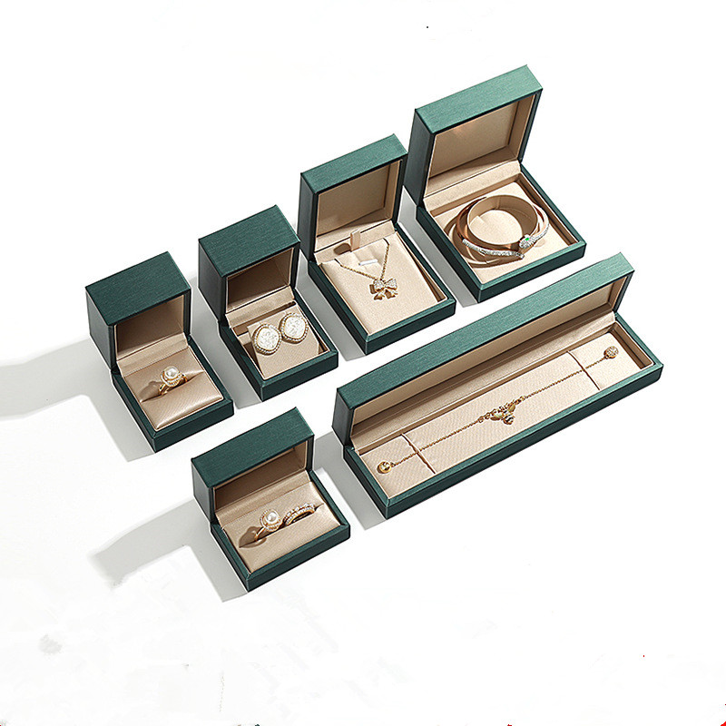 Bar Cart Gold - กล่องใส่เครื่องประดับแฟชั่น 1 ชิ้น สีทอง/เขียว กล่องใส่แหวนหนัง PU