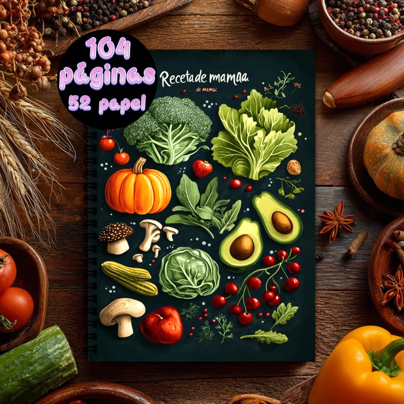 Cocktail Recipe Book - ตำราอาหารภาษาสเปนขนาด A5, เข้าเล่มแบบสันเกลียว, หนังสือรวบรวมสูตรอาหาร (สามารถใส่สูตรได้สูงสุด 100