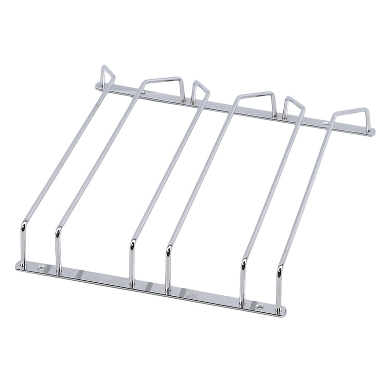 Home Bar Stand - ที่วางแก้วไวน์เหล็กที่มีประโยชน์ราวแขวนบาร์คว่ำชั้นวางแก้วไวน์สแตนเลสชั้นวางกระดาษชั้นวางของในครัว