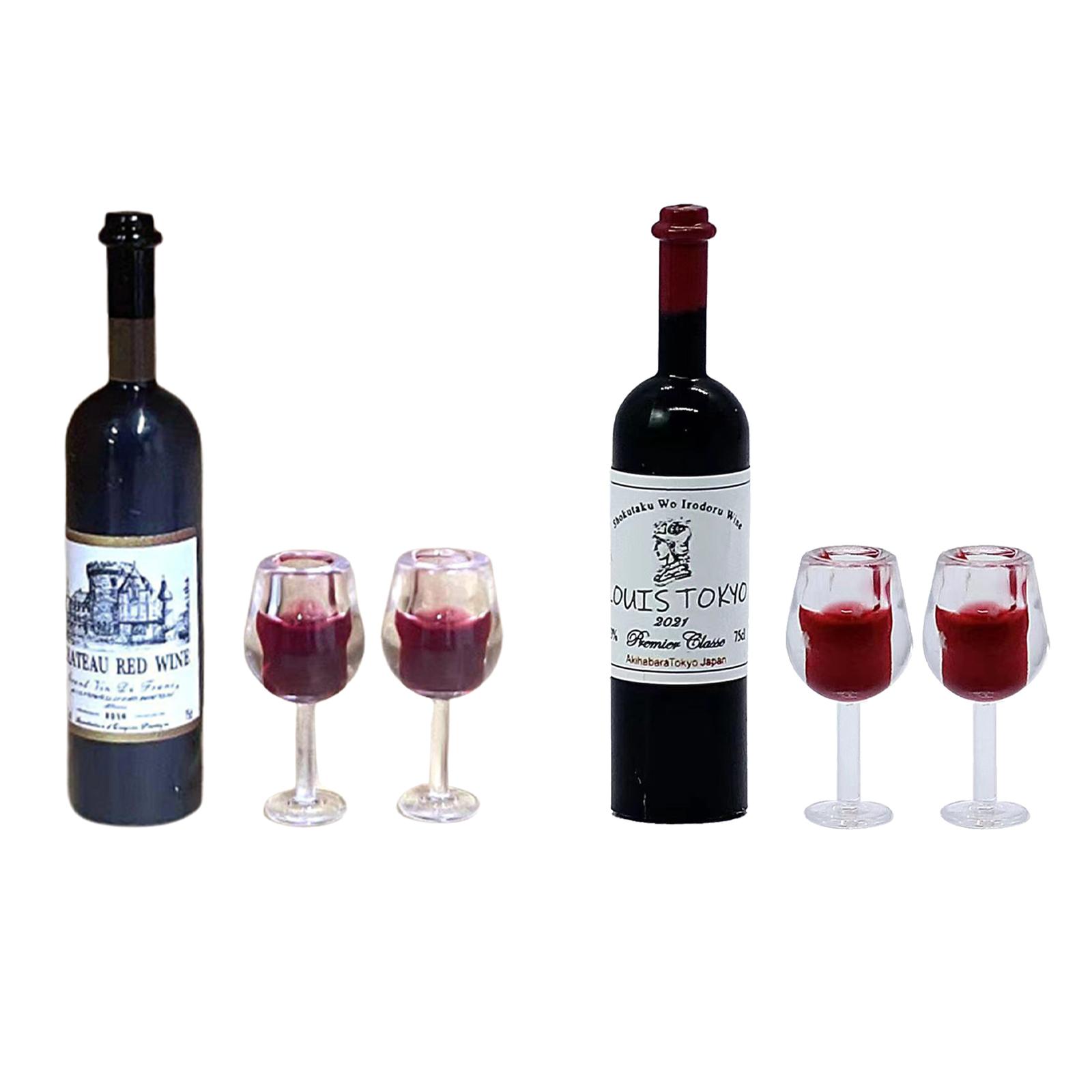 Home Bar Setup - 1/12 Scale Dollhouse ขวดไวน์ถ้วยทิวทัศน์อุปกรณ์ตุ๊กตาอุปกรณ์เสริมสําหรับตุ๊กตาบาร์ห้องนั่งเล่นห้องครัวบ้าน