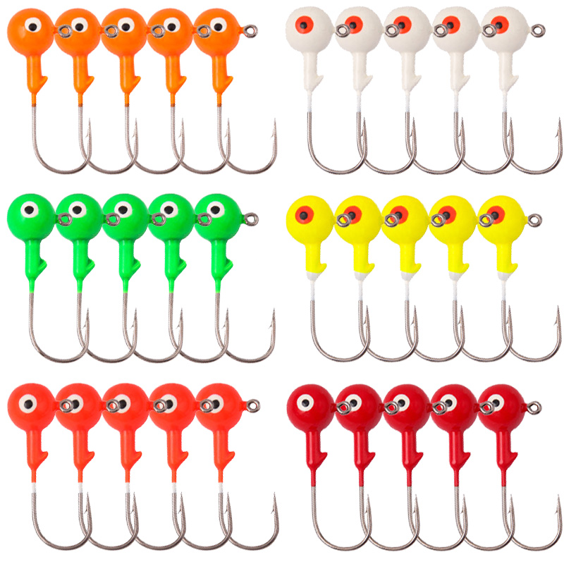 Jigger Double Sided - 60ชิ้น/ถุงตะกั่วหัว Jig ตะขอตกปลา Crappie หัวเหยื่ออุปกรณ์ตกปลา Double
