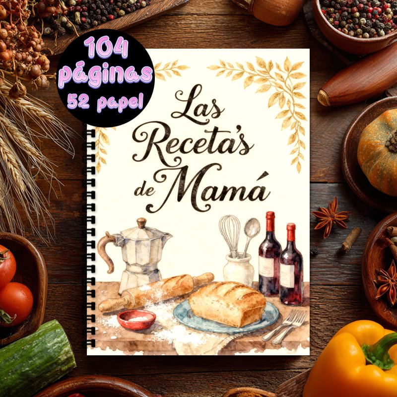 Cocktail Recipe Book - สมุดบันทึกรецิปซ์ภาษาสเปน A5 สมุดบันทึกรецิปซ์สำหรับผู้ชายและผู้หญิง (จุสูตรอาหารได้ถึง 100 สูตร)