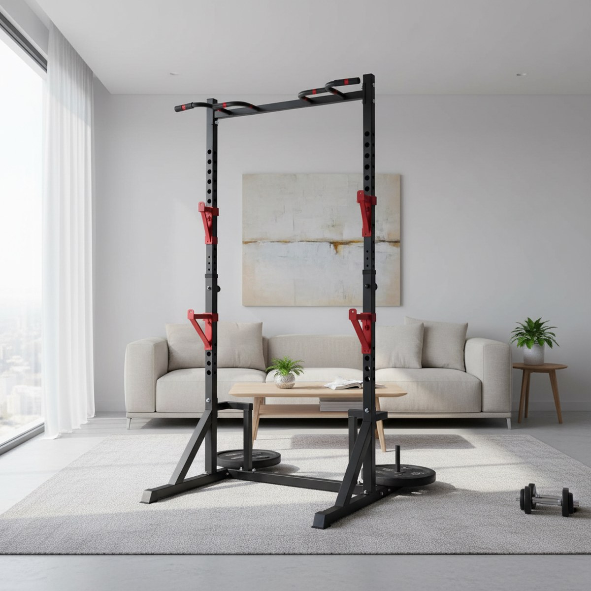 แร็คปรับระดับได้พร้อมบาร์ดึงข้ - Home Bar Stand บทวิจารณ์และราคา