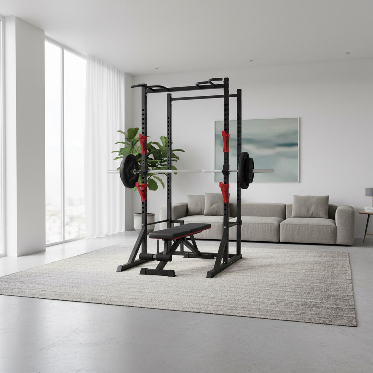 แร็คปรับระดับได้พร้อมบาร์ดึงข้ - Home Bar Stand บทวิจารณ์และราคา