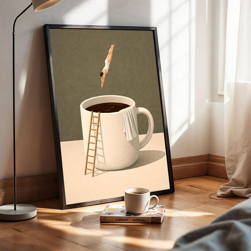 ภาพพิมพ์บนผ้าใบลายกาแฟ 1 ชิ้น  - Home Bar And Coffee บทวิจารณ์และราคา