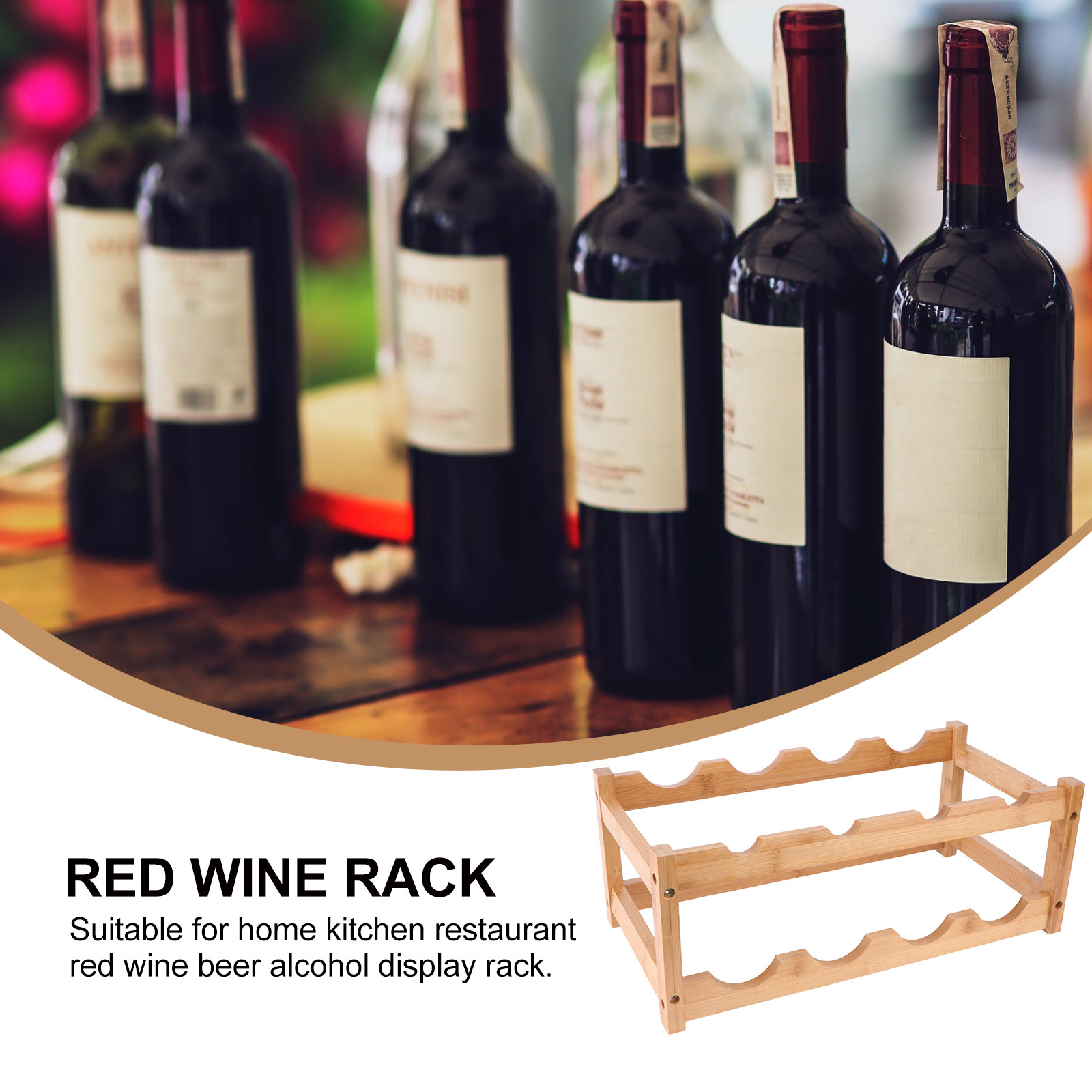 ชั้นวางไวน์ไม้สองชั้นสีแดง สำห - Home Bar Stand บทวิจารณ์และราคา