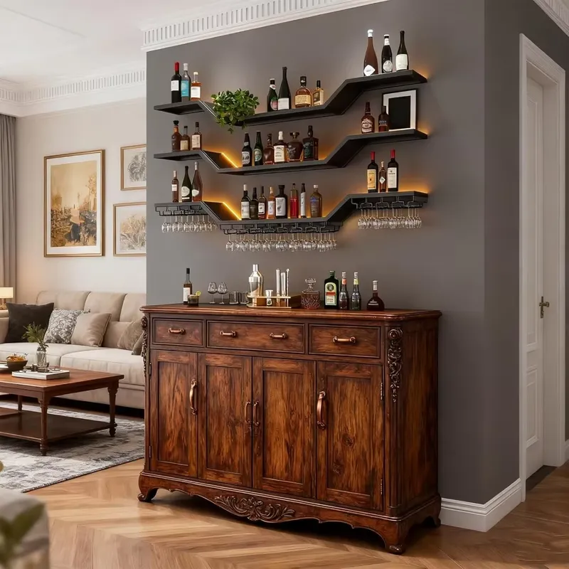 ชั้นวางไวน์ติดผนัง LED ขนาด 70 - Home Bar Shelf บทวิจารณ์และราคา
