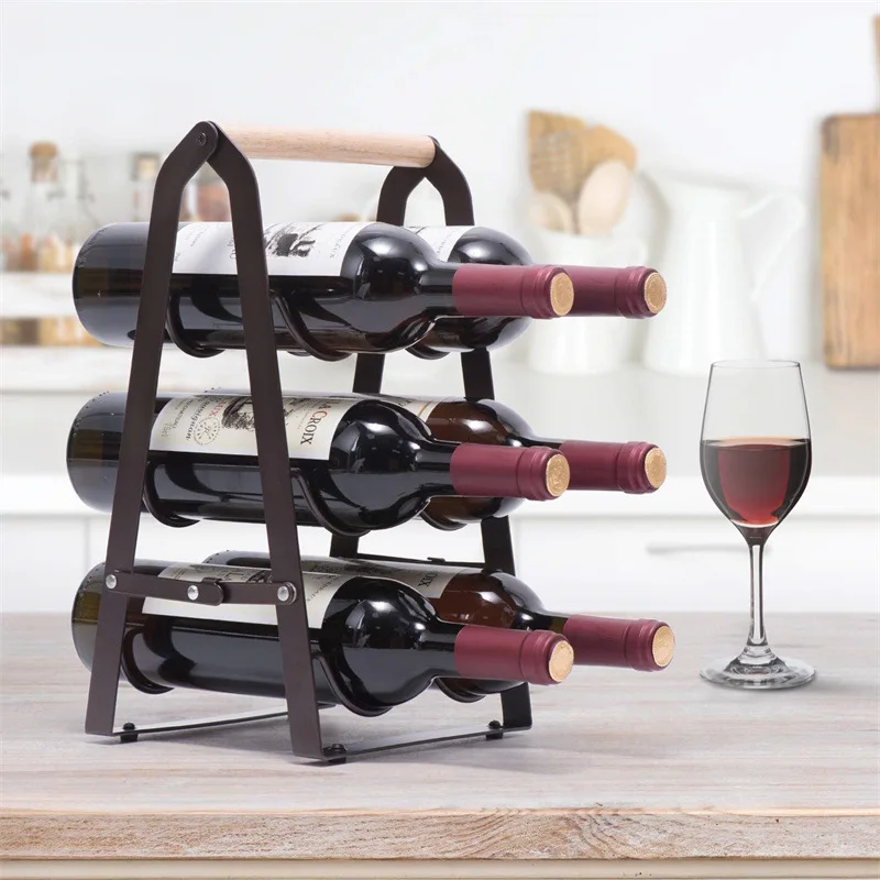 ชั้นวางขวดไวน์แบบพับได้ 6 ขวด  - Home Bar Shelf บทวิจารณ์และราคา