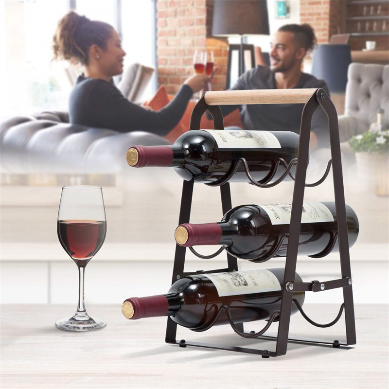 ชั้นวางขวดไวน์แบบพับได้ 6 ขวด  - Home Bar Shelf บทวิจารณ์และราคา