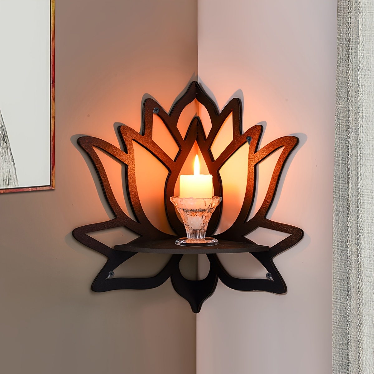 ชั้นวางของแบบลอยตัวรูปทรงดอกบั - Home Bar Shelf บทวิจารณ์และราคา