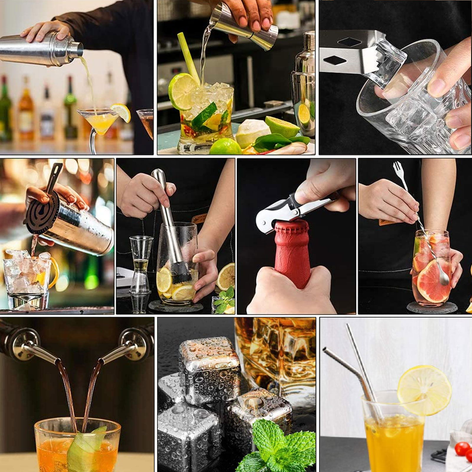 ชุดเครื่องดื่มค็อกเทล Shaker ส - Cocktail Recipe Book บทวิจารณ์และราคา