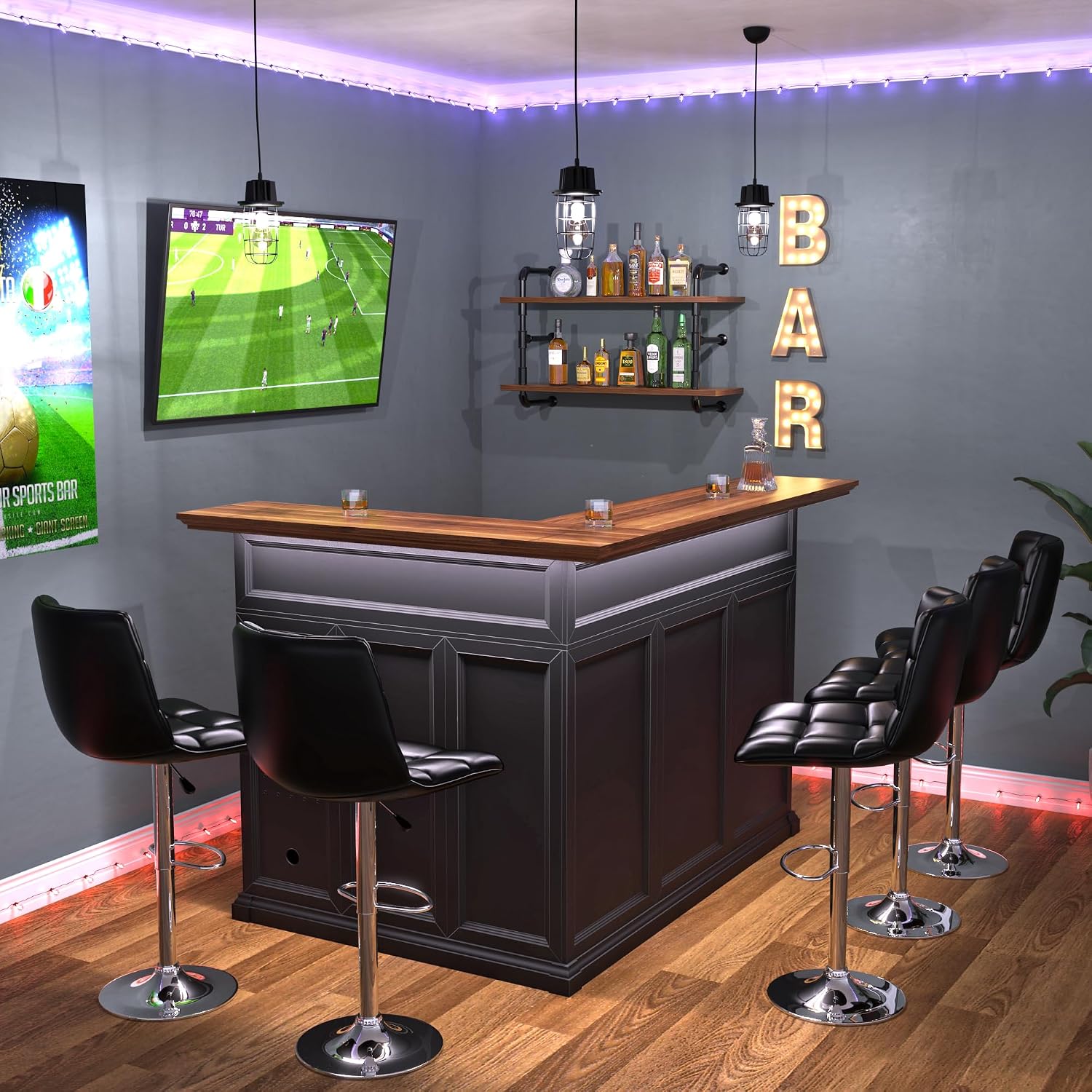 ตู้บาร์รูปตัว L พร้อมพื้นที่สำ - Home Bar And Fridge บทวิจารณ์และราคา